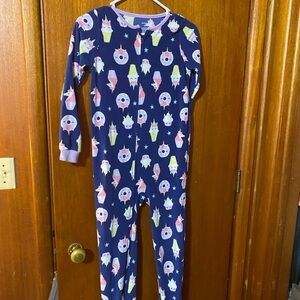 Carter's Dark Blue Footie with Ice Cream and Donut Print